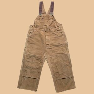 Vintage 70s Mens Utility Carhartt Khaki Overalls 21 inseam distressed wear